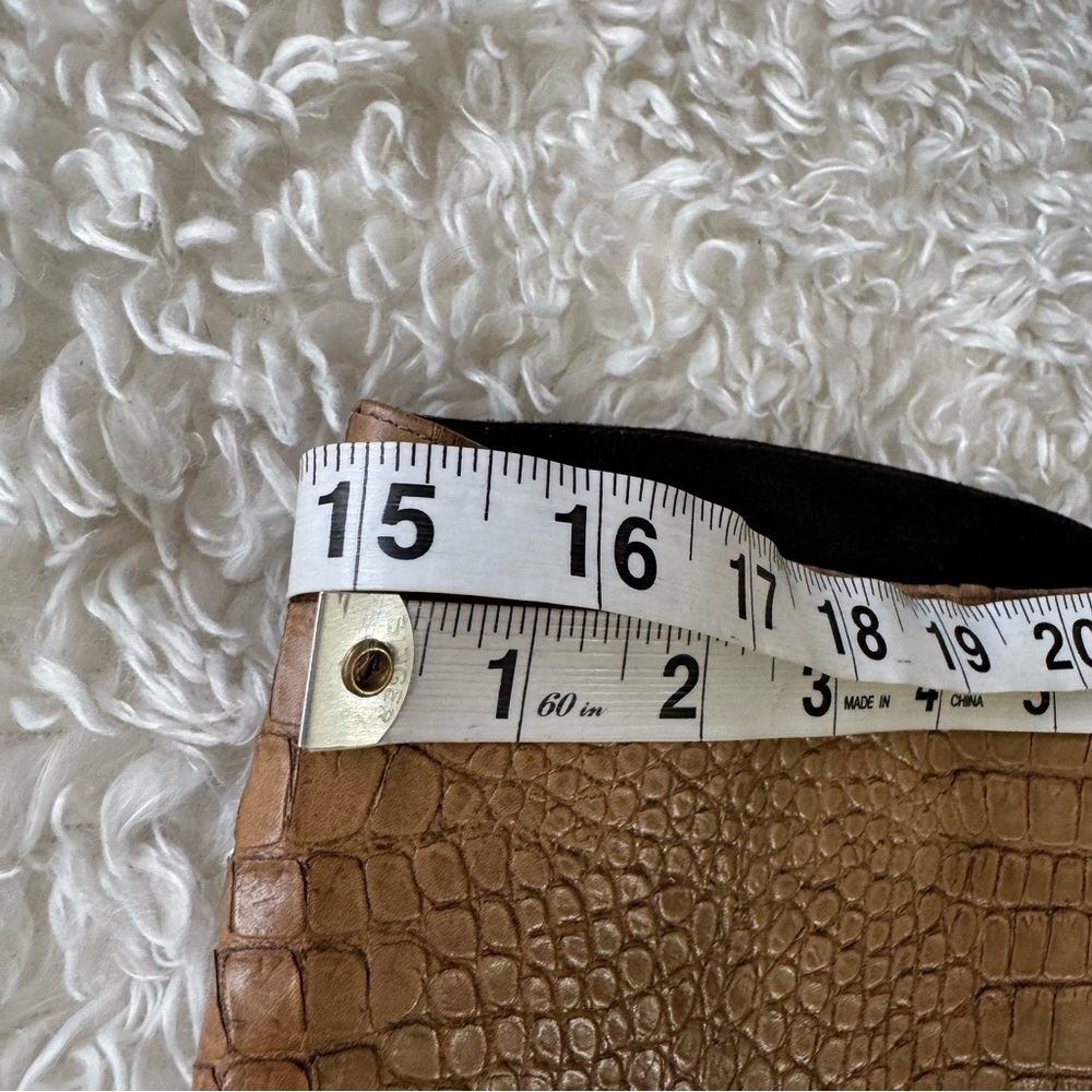 Stuart Weitzman Equine Croc-Embossed Knee Leather Boots Espresso Brown Size 8.5 - Picture 12 of 14